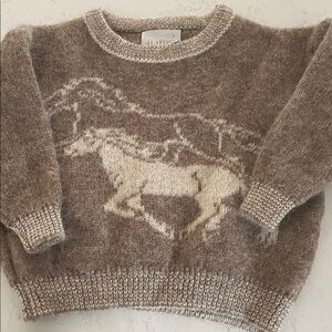 Vintage Icelandic Wool Sweater with Horse Design